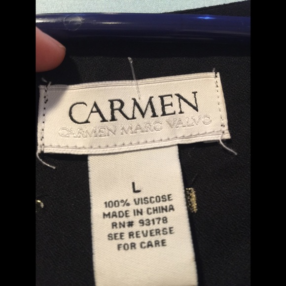 Carmen Carmen Marc Valvo Blouse, Size L - Picture 2 of 5